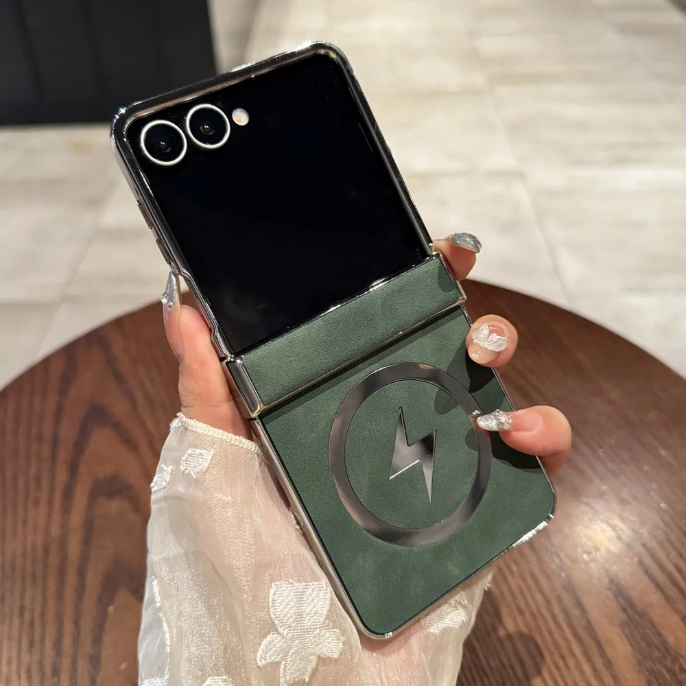 Plating magnetic matte leather soft shockproof case - product image