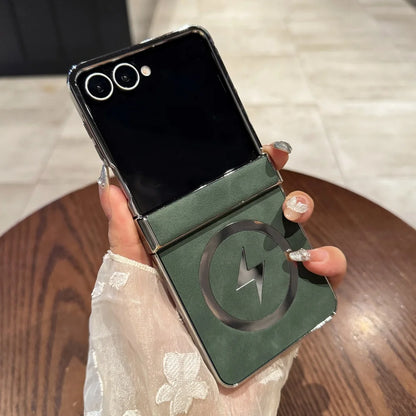 Plating magnetic matte leather soft shockproof case - product image