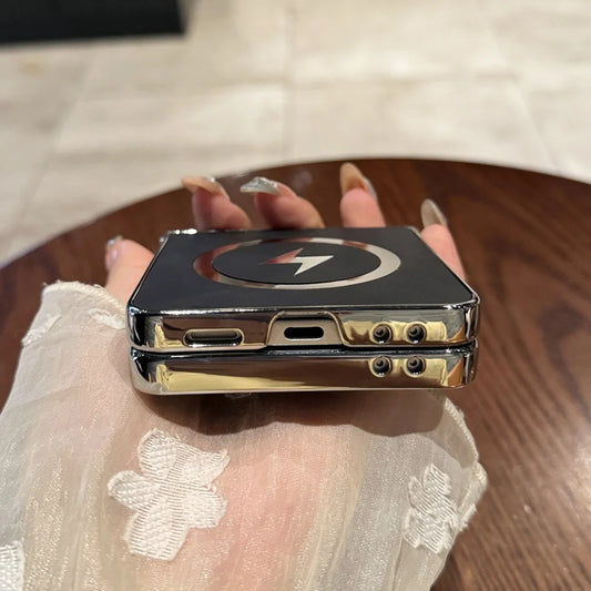 Plating magnetic matte leather soft shockproof case - product image