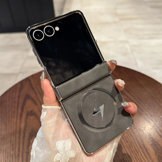 Plating magnetic matte leather soft shockproof case - product image