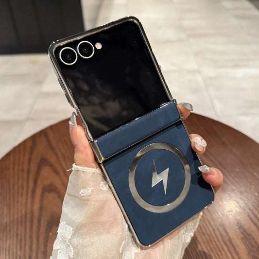 Plating magnetic matte leather soft shockproof case - product image