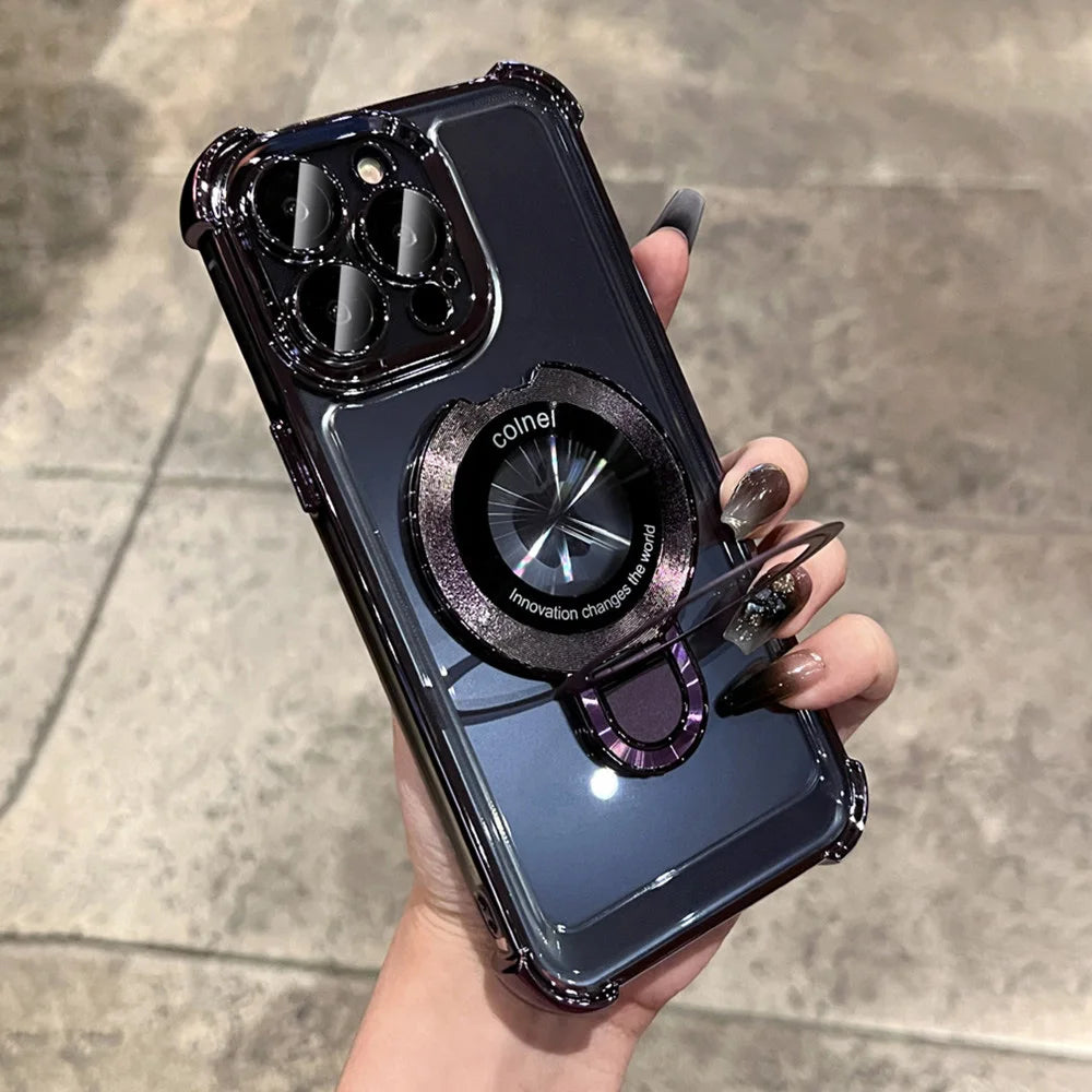 Plating magnetic ring bracket clear case - product image