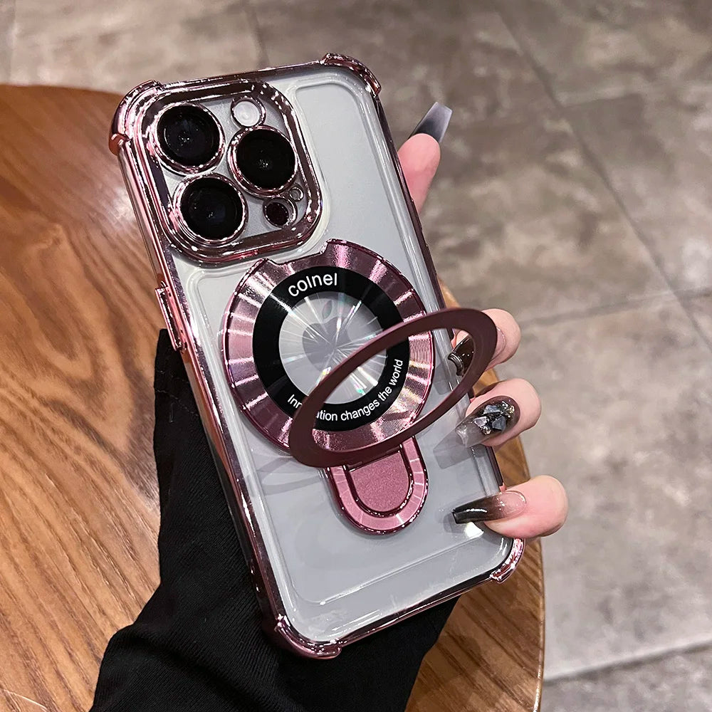 Plating magnetic ring bracket clear case - product image