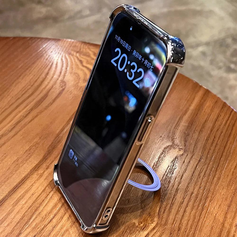 Plating magnetic ring bracket clear case - product image