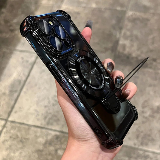 Plating magnetic ring bracket clear case - product image