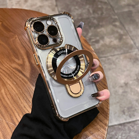 Plating magnetic ring bracket clear case - product image