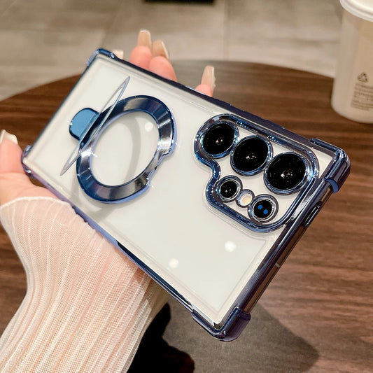 Plating magnetic ring stand holder wireless charging case samsung - product image