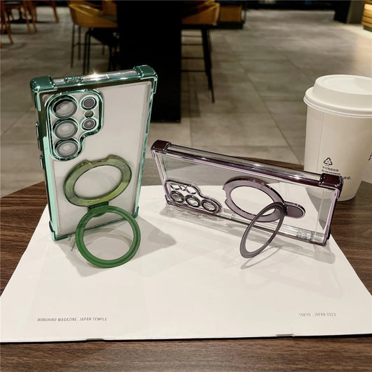 Plating magnetic ring stand holder wireless charging case samsung - product image