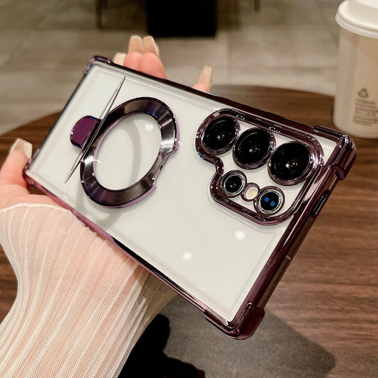 Plating magnetic ring stand holder wireless charging case samsung - product image