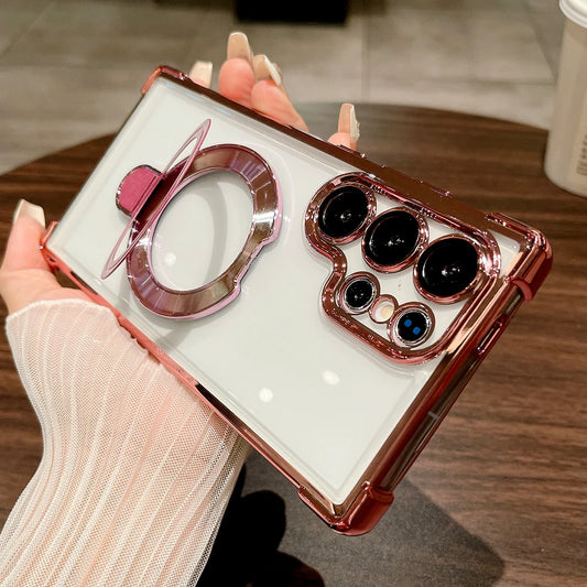 Plating magnetic ring stand holder wireless charging case samsung - product image