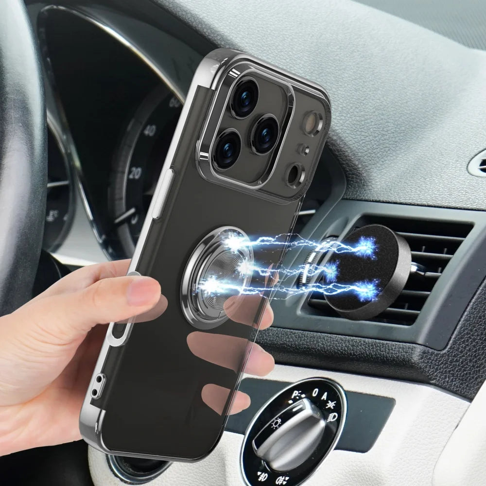 Plating magnetic slot card holder wallet case - product image