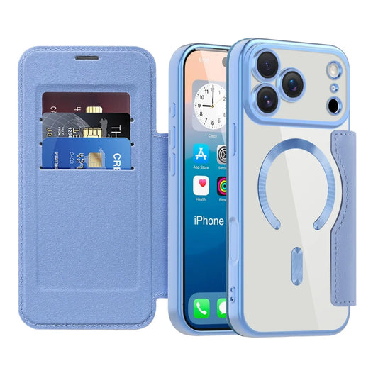 Plating magnetic slot card leather wallet case - product image