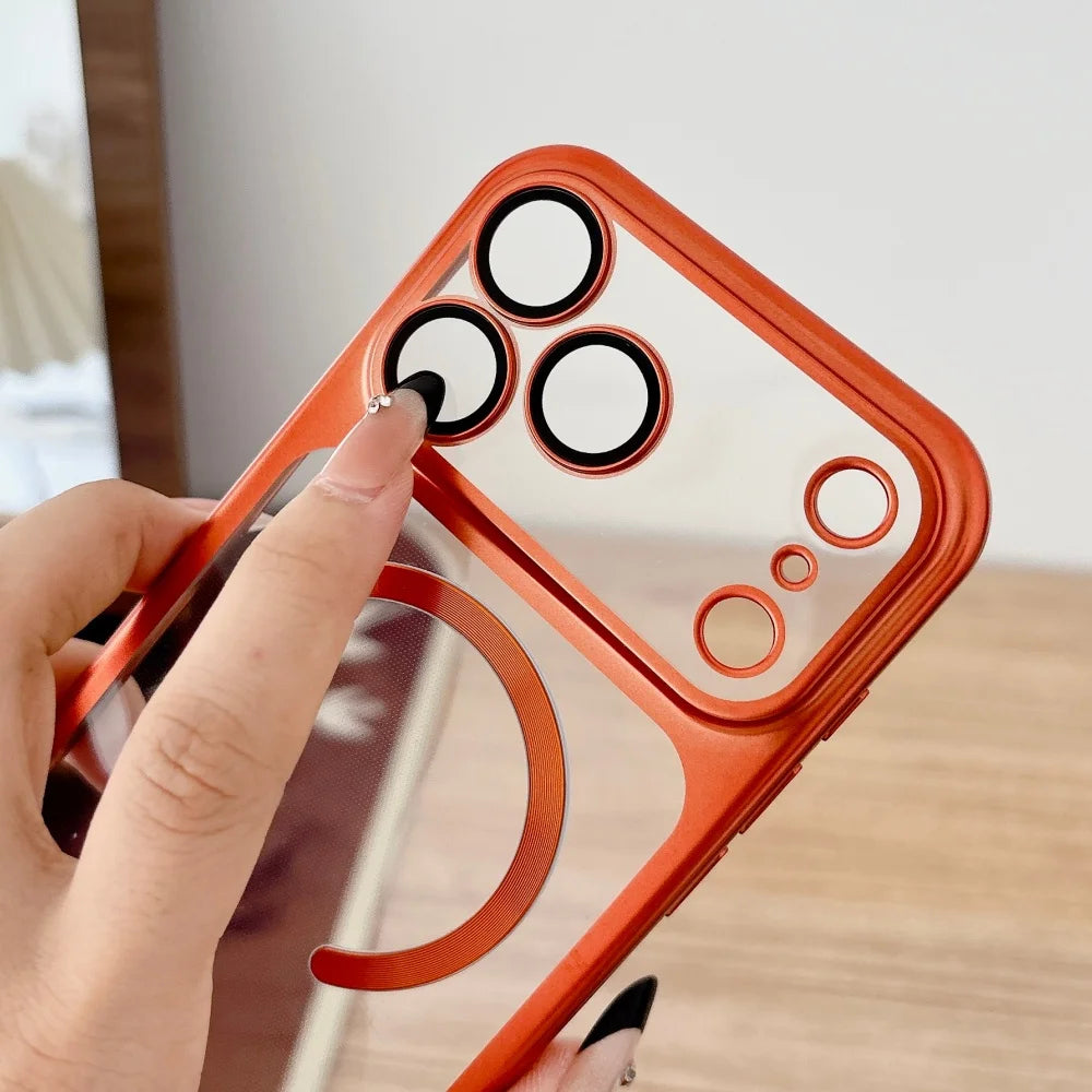 Plating magnetic transparent soft silicone camera protection - product image