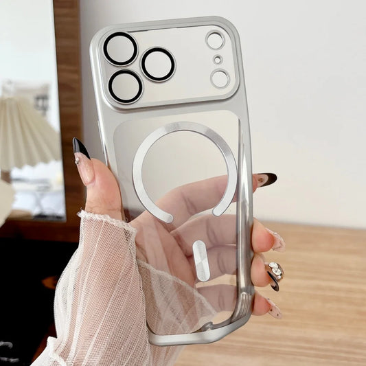 Plating magnetic transparent soft silicone camera protection - product image