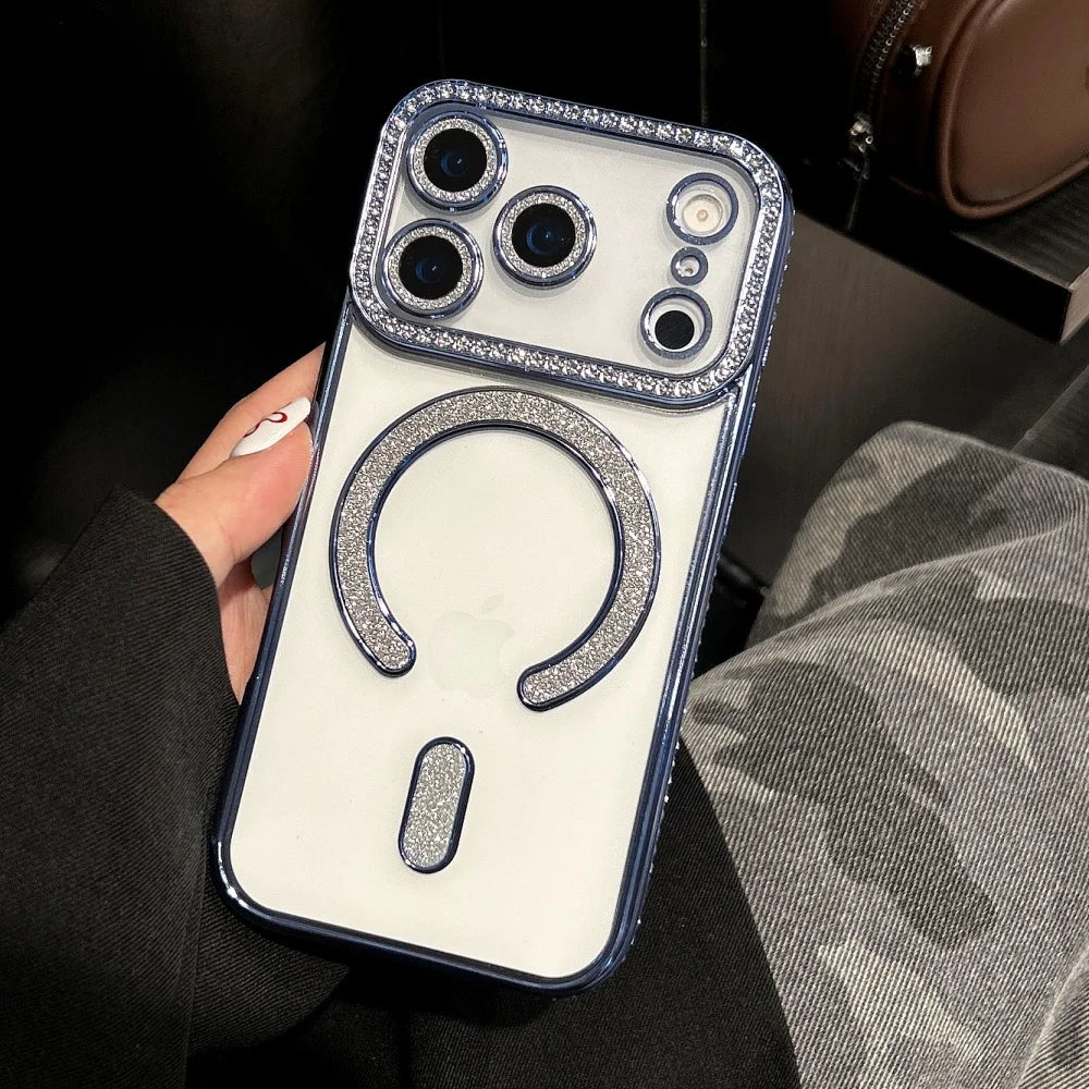 Plating magnetic transparent soft silicone shockproof case - product image