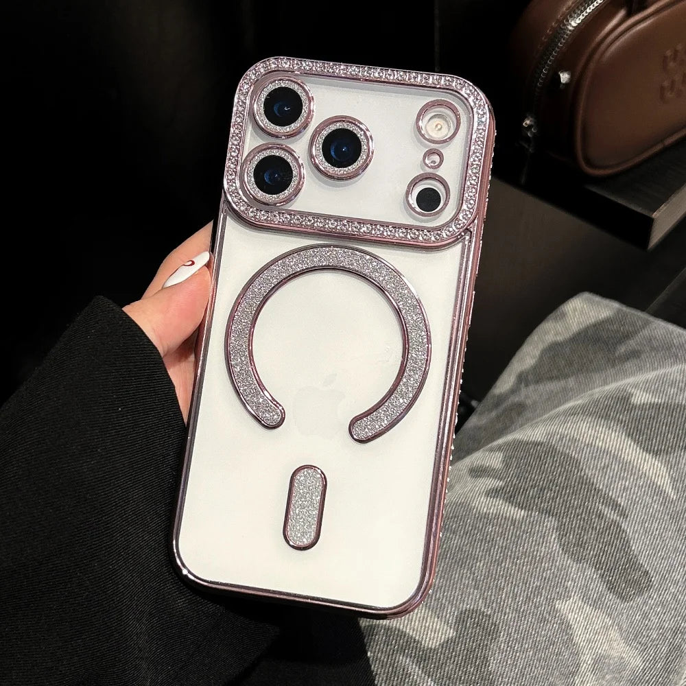 Plating magnetic transparent soft silicone shockproof case - product image