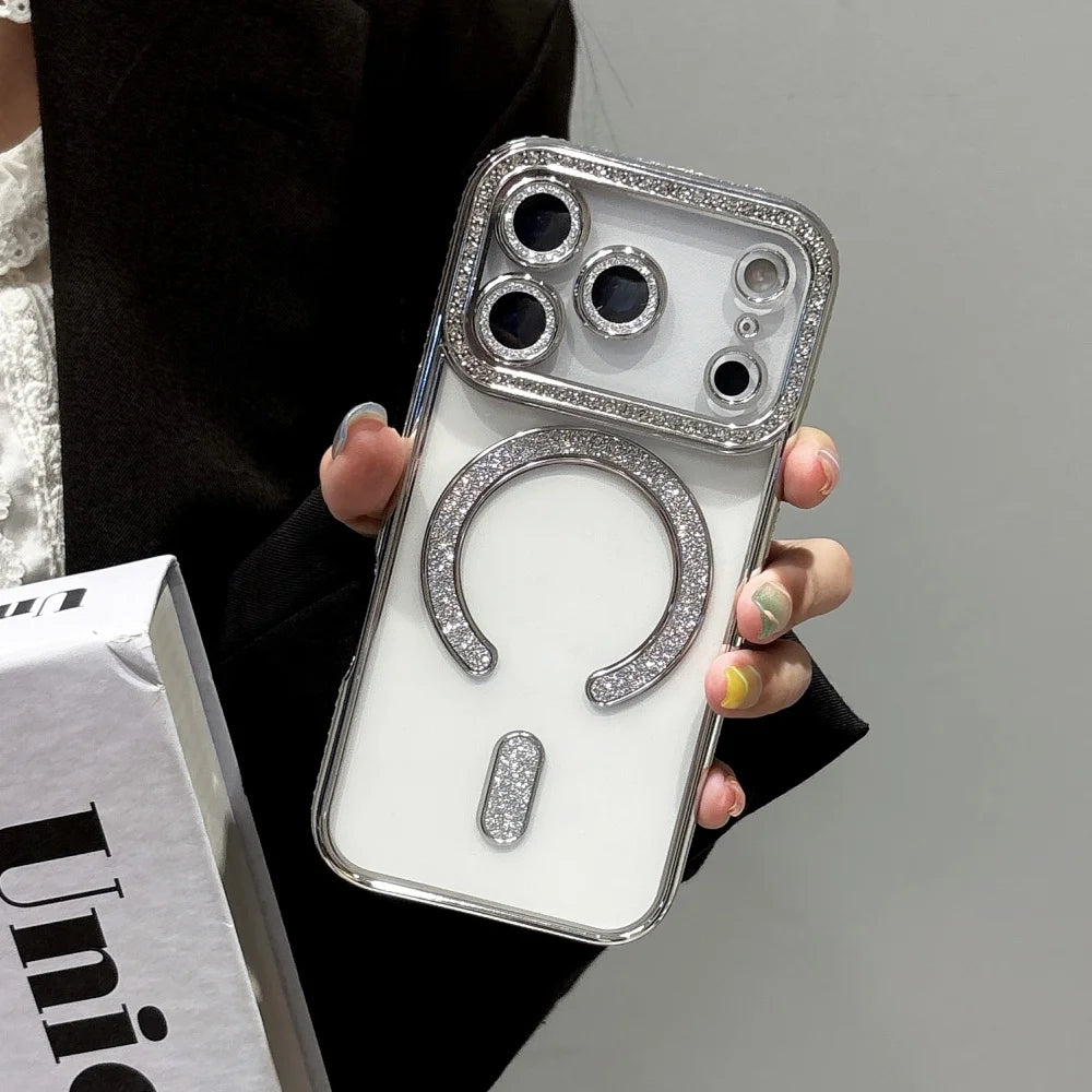 Plating magnetic transparent soft silicone shockproof case - product image