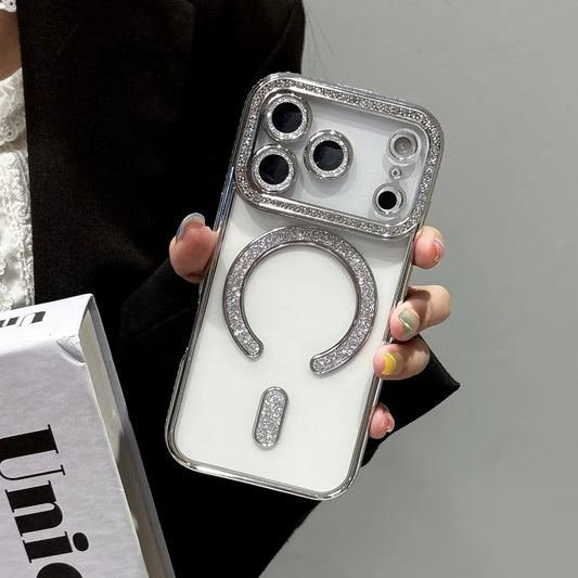Plating magnetic transparent soft silicone shockproof case - product image
