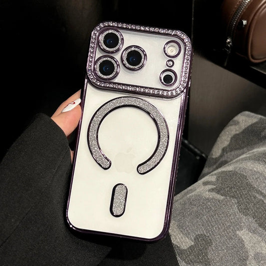 Plating magnetic transparent soft silicone shockproof case - product image