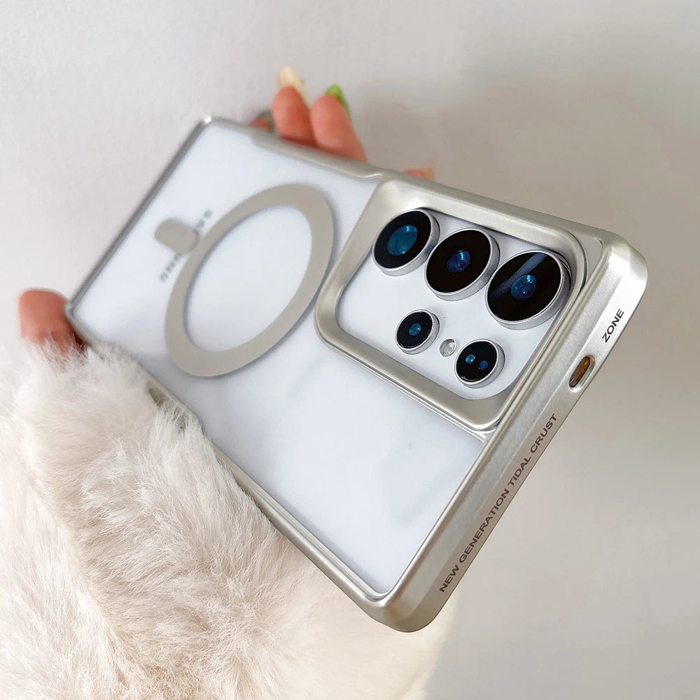 Plating magnetic transparent wireless charging case samsung - product image