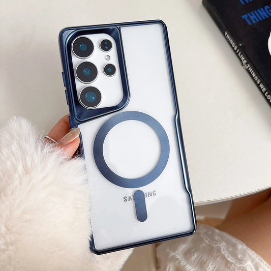 Plating magnetic transparent wireless charging case samsung - product image