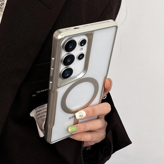 Plating magnetic transparent wireless charging case samsung - product image