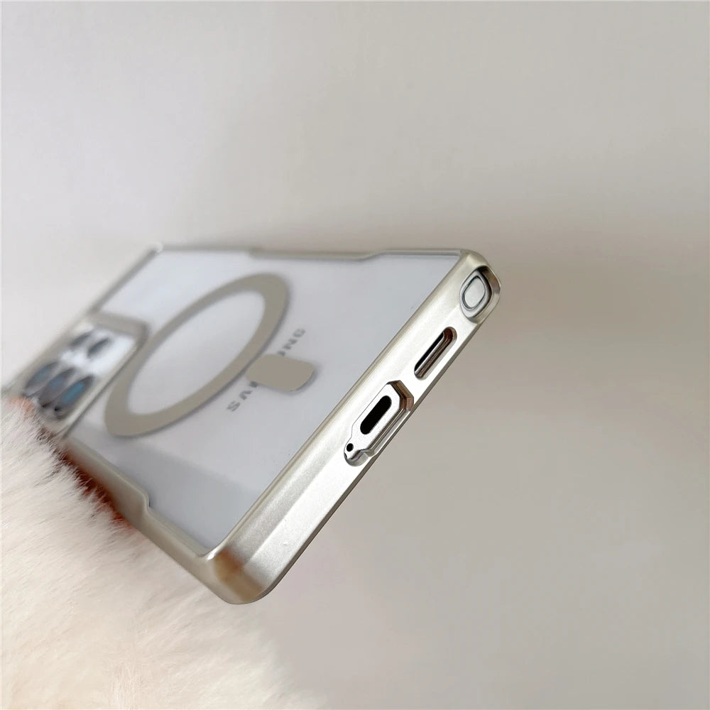 Plating magnetic transparent wireless charging case samsung - product image