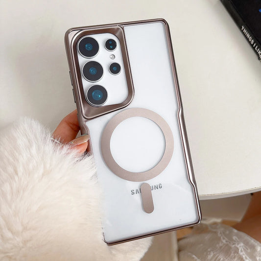 Plating magnetic transparent wireless charging case samsung - product image
