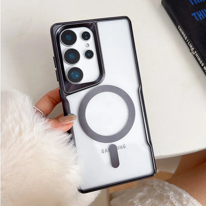 Plating magnetic transparent wireless charging case samsung - product image