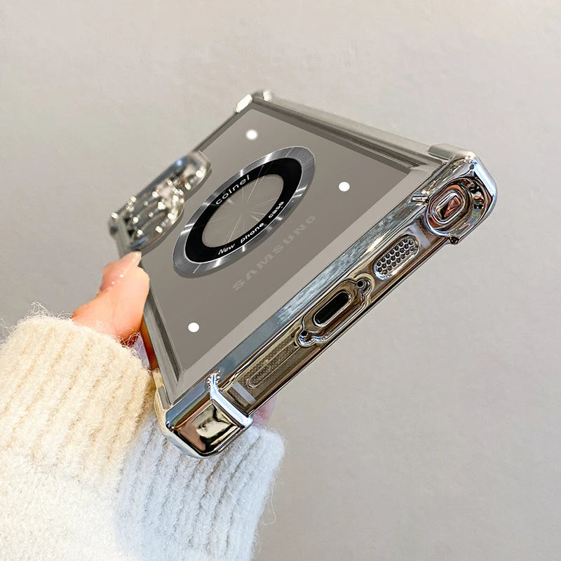 Plating magnetic wireless charging clear camera protection case samsung - product image