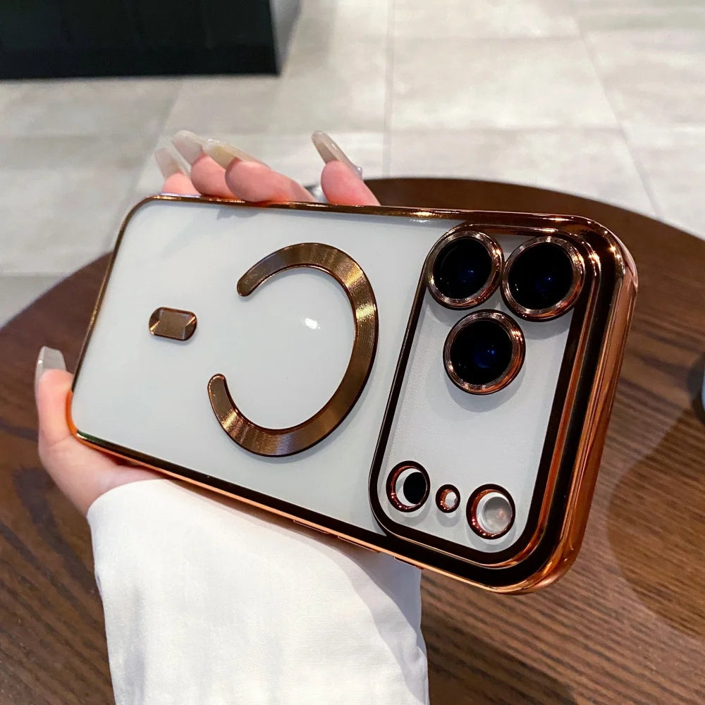 Plating magnetic wireless charging soft silicone case iphone - product image