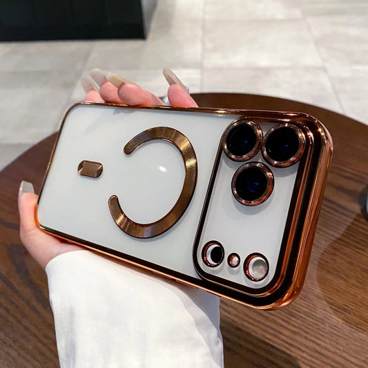 Plating magnetic wireless charging soft silicone case iphone - product image