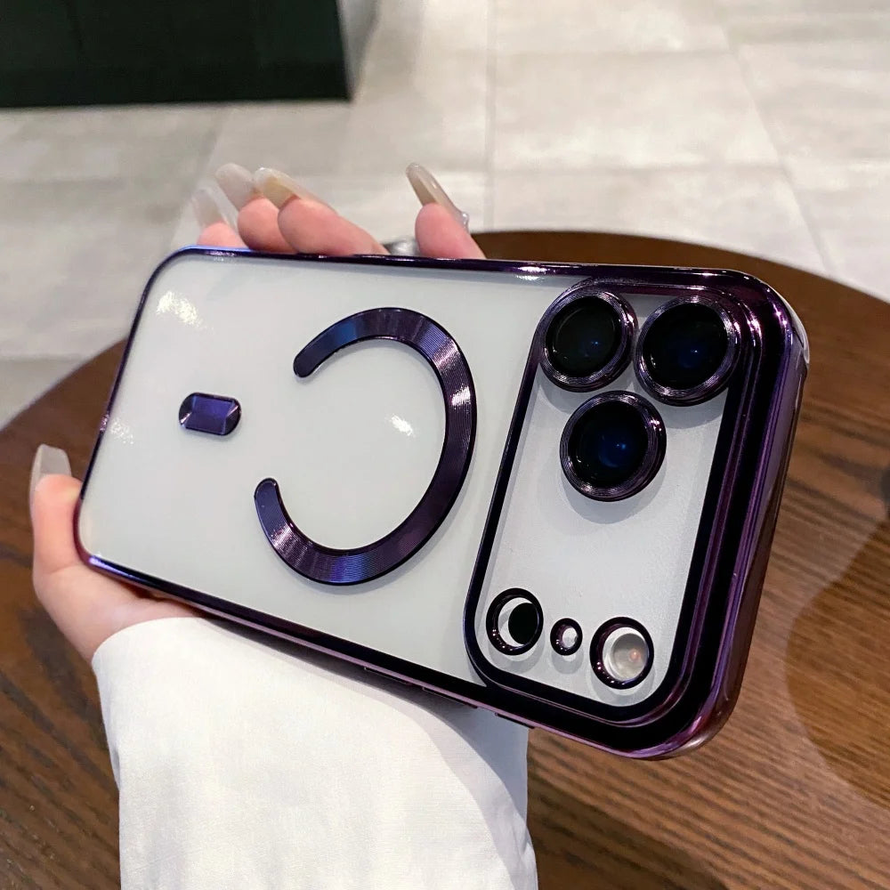 Plating magnetic wireless charging soft silicone case iphone - product image