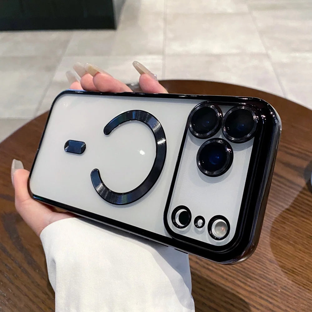 Plating magnetic wireless charging soft silicone case iphone - product image