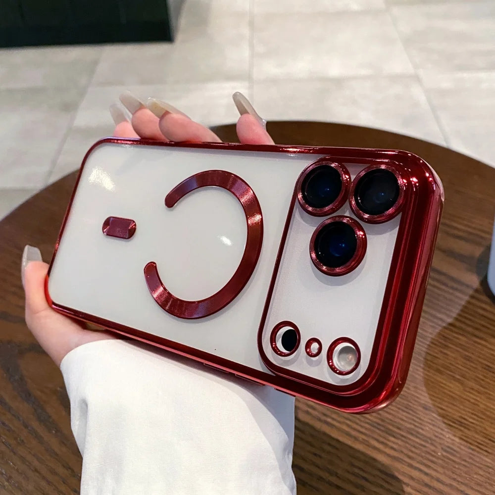 Plating magnetic wireless charging soft silicone case iphone - product image