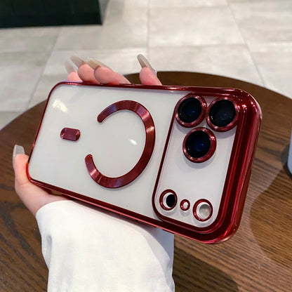 Plating magnetic wireless charging soft silicone case iphone - product image