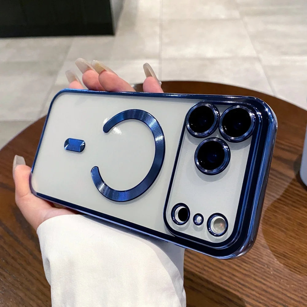 Plating magnetic wireless charging soft silicone case iphone - product image