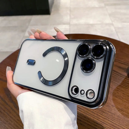 Plating magnetic wireless charging soft silicone case iphone - product image