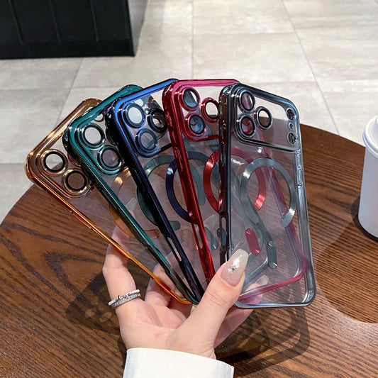 Plating magnetic wireless charging soft silicone case iphone - product image