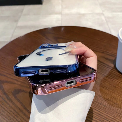 Plating magnetic wireless charging soft silicone case iphone - product image