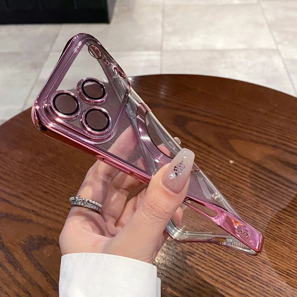 Plating magnetic wireless charging soft silicone case iphone - product image