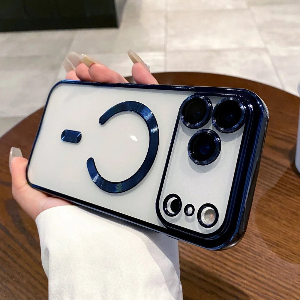 Plating magnetic wireless charging soft silicone case iphone - product image