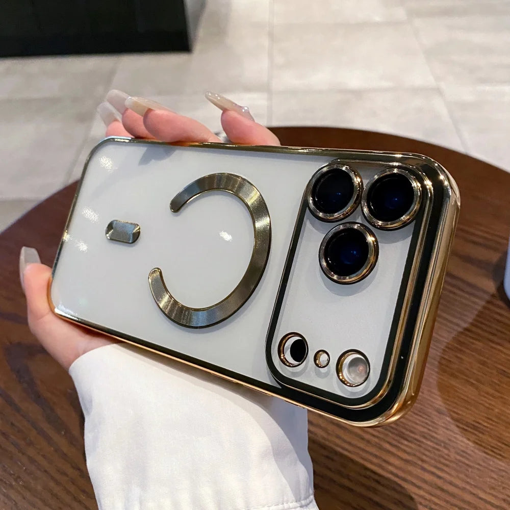 Plating magnetic wireless charging soft silicone case iphone - product image