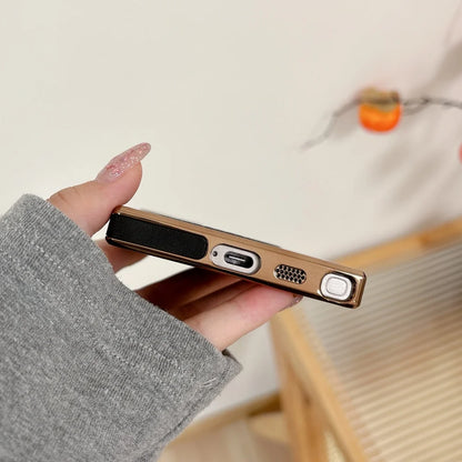 Plating matte leather magnetic wireless charging shockproof bumper case samsung - product image