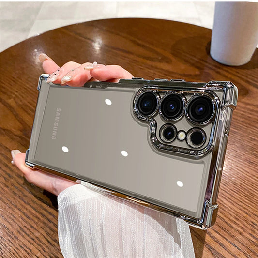 Plating transparent glass camera protection shockproof case samsung - product image