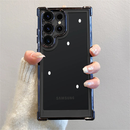 Plating transparent glass camera protection shockproof case samsung - product image