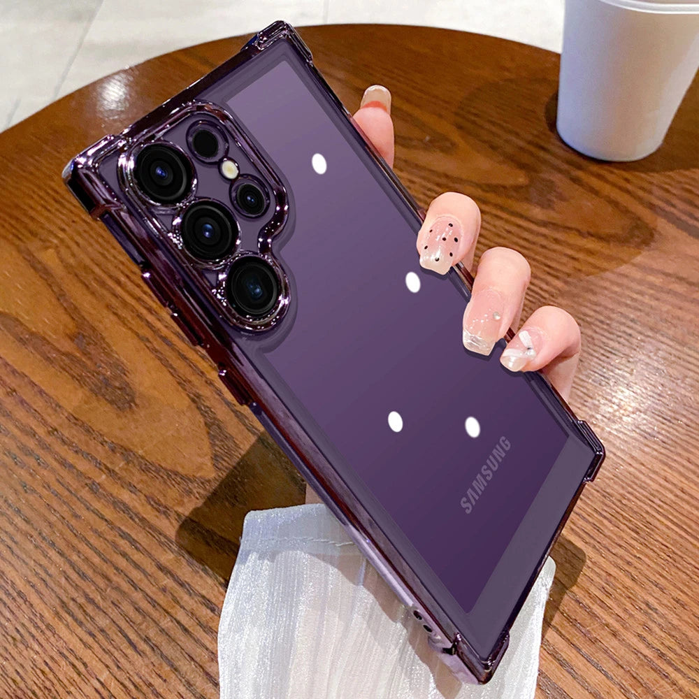 Plating transparent glass camera protection shockproof case samsung - product image