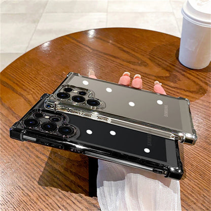 Plating transparent glass camera protection shockproof case samsung - product image