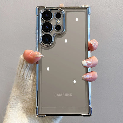 Plating transparent glass camera protection shockproof case samsung - product image