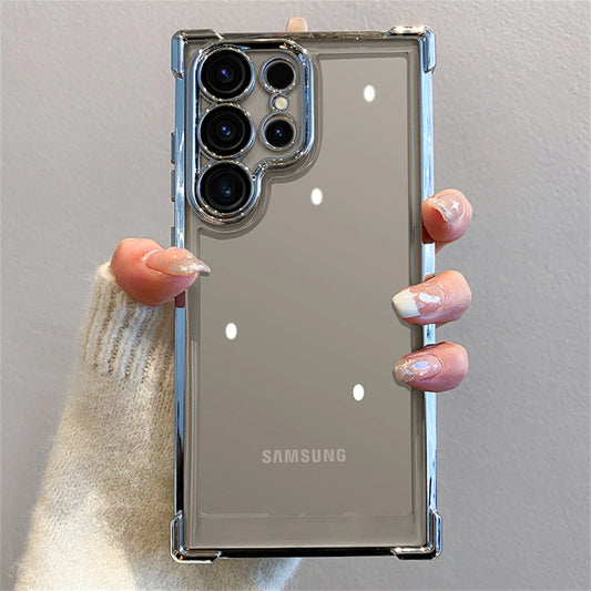 Plating transparent glass camera protection shockproof case samsung - product image